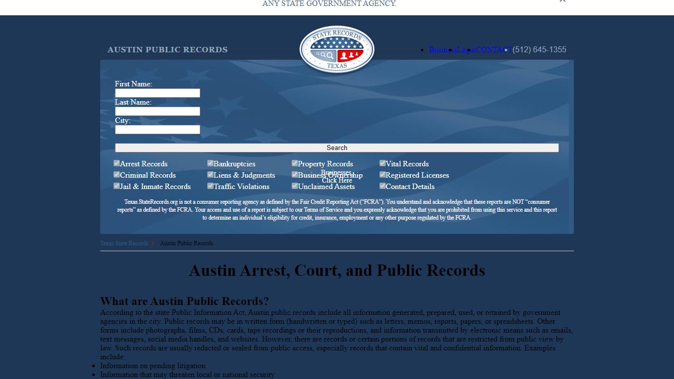 Austin Arrest and Public Records | Texas.StateRecords.org