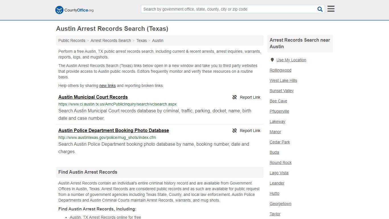 Arrest Records Search - Austin, TX (Arrests & Mugshots) - County Office